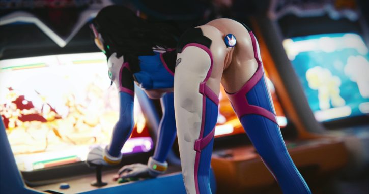 Ganassa Art Borderlands 2 Lesbian Porn - D.Va at the Arcade, Showing Off Her Butt Plug ~ Overwatch ...