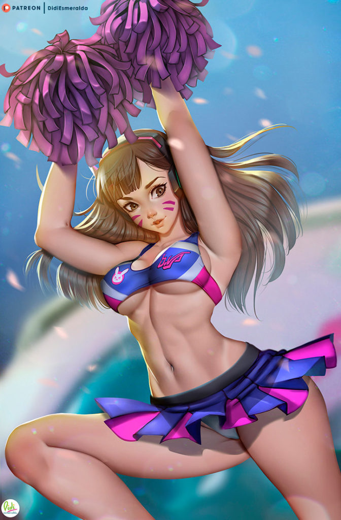 Cheerleader Porn Drawings - Cheerleader D.Va ~ Overwatch Fan Art by Did Esmeralda â€“ Nerd Porn!