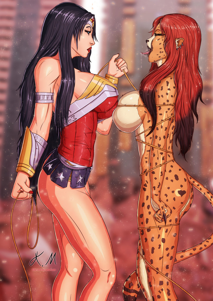Batman Cheetah Porn - Wonder Woman x Cheetah ~ DC Comics Rule 34 Fan Art by KillerMoon â€“ Nerd Porn !